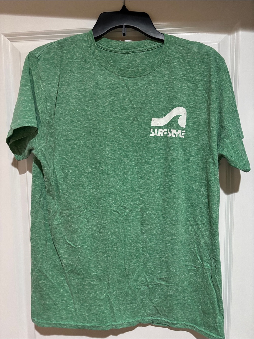 Surf Style Green Tee with White Logo - Clearwater Beach